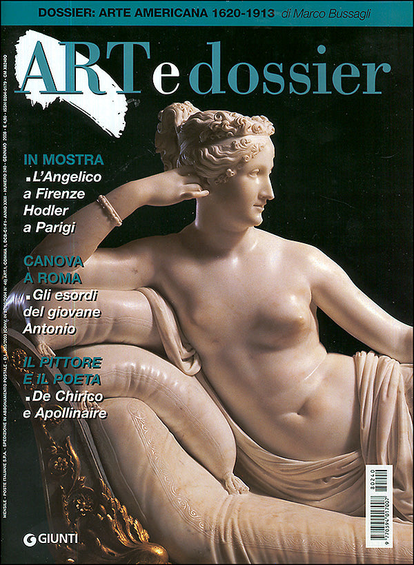 Art e dossier n. 240, gennaio 2008. allegati a questo numero il dossier: Arte americana 1620-1913 di Marco Bussagli e l'inserto redazionale: 100 Mostre