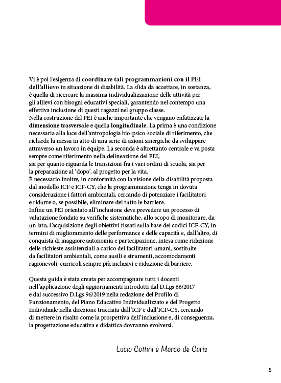 Il Progetto individuale dal profilo di funzionamento su base ICF al PEI. Le innovazioni in materia di inclusione scolastica