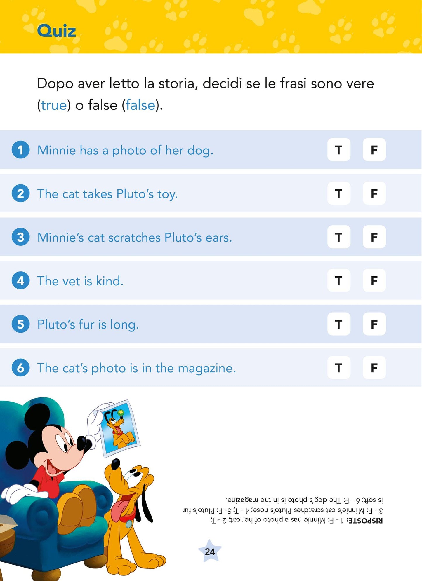 Pluto at the vet's - Pluto va dal veterinario - L'inglese con Disney Prime letture con QR Code