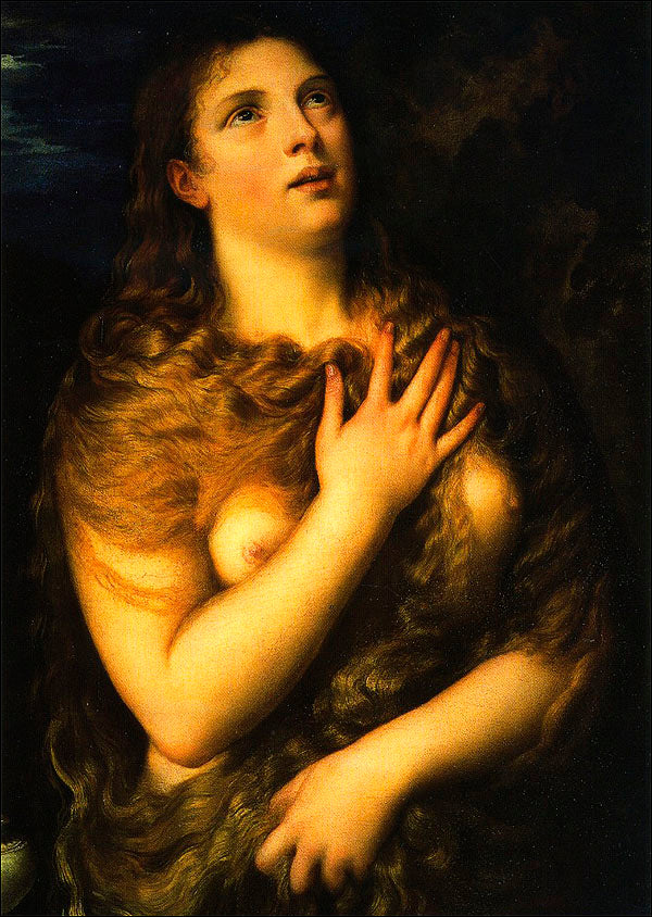 Cartolina. Firenze - Palazzo Pitti: Galleria Palatina. La Maddalena (1531 circa)