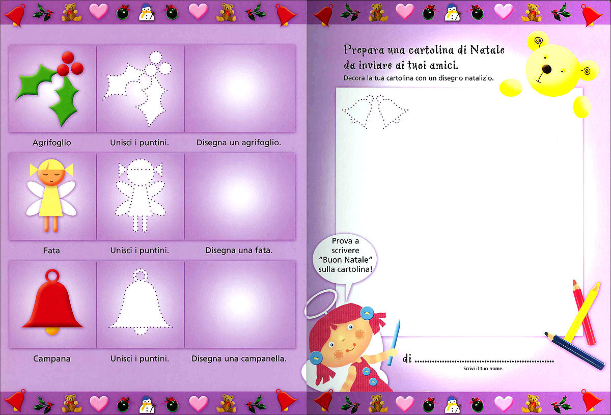 Natale da disegnare. Con 4 pennarelli colorati cancellabili, pagine con superficie riscrivibile