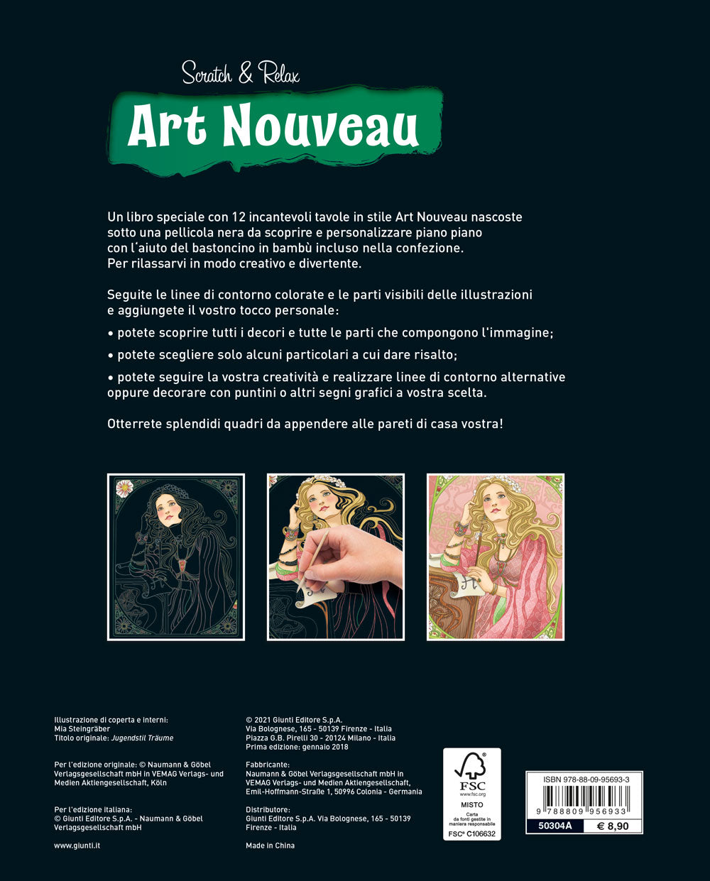 Art nouveau. 12 incantevoli immagini da scoprire e trasformare per rilassarsi in modo creativo