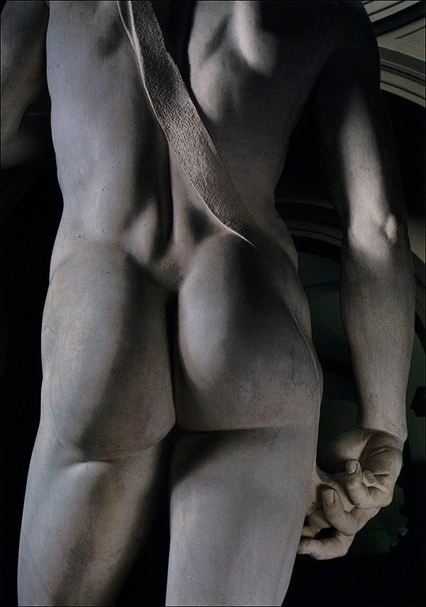 Cartolina. Firenze - Galleria dell'Accademia. David, particolare (1501-1504). dopo il restauro 2004