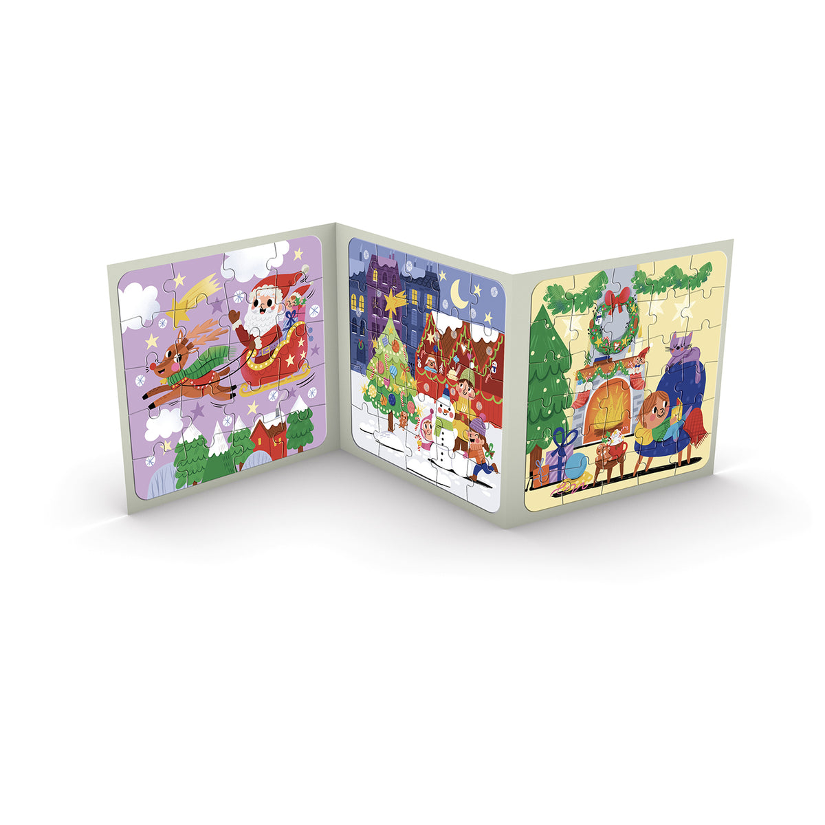 Natale. 1 libro + 3 puzzle magnetici