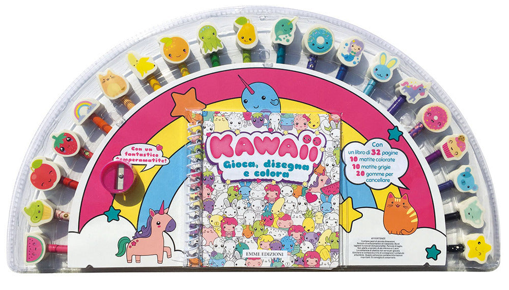 Kawaii. Gioca, disegna e colora. Con adesivi. Ediz. a colori. Ediz. a spirale. Con gadget.