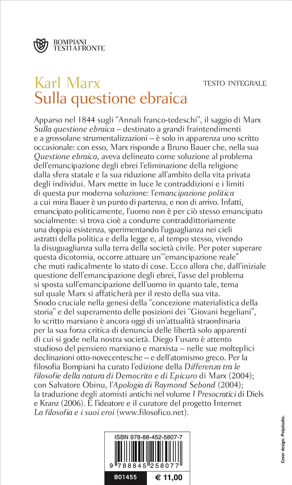 La questione ebraica. Testo tedesco a fronte