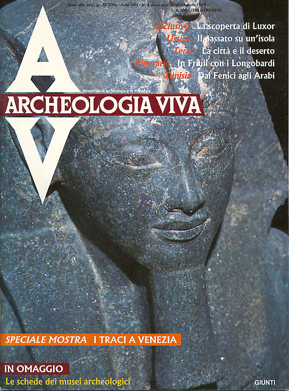 Archeologia Viva n. 6 - luglio/agosto 1989. Rivista bimestrale