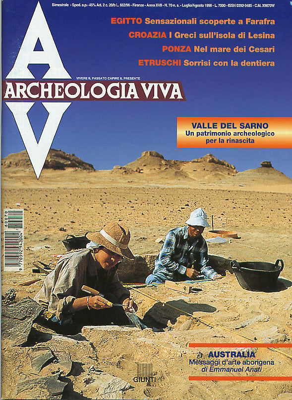 Archeologia Viva n. 70 - luglio/agosto 1998. Rivista bimestrale