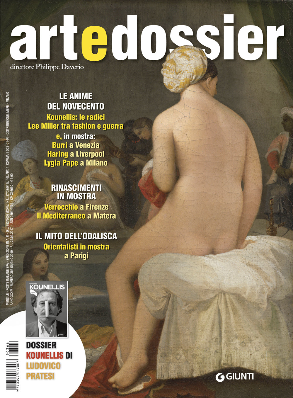 Art e dossier 366, Giugno 2019. allegato a questo numero il dossier Kounellis di  Ludovico Pratesi