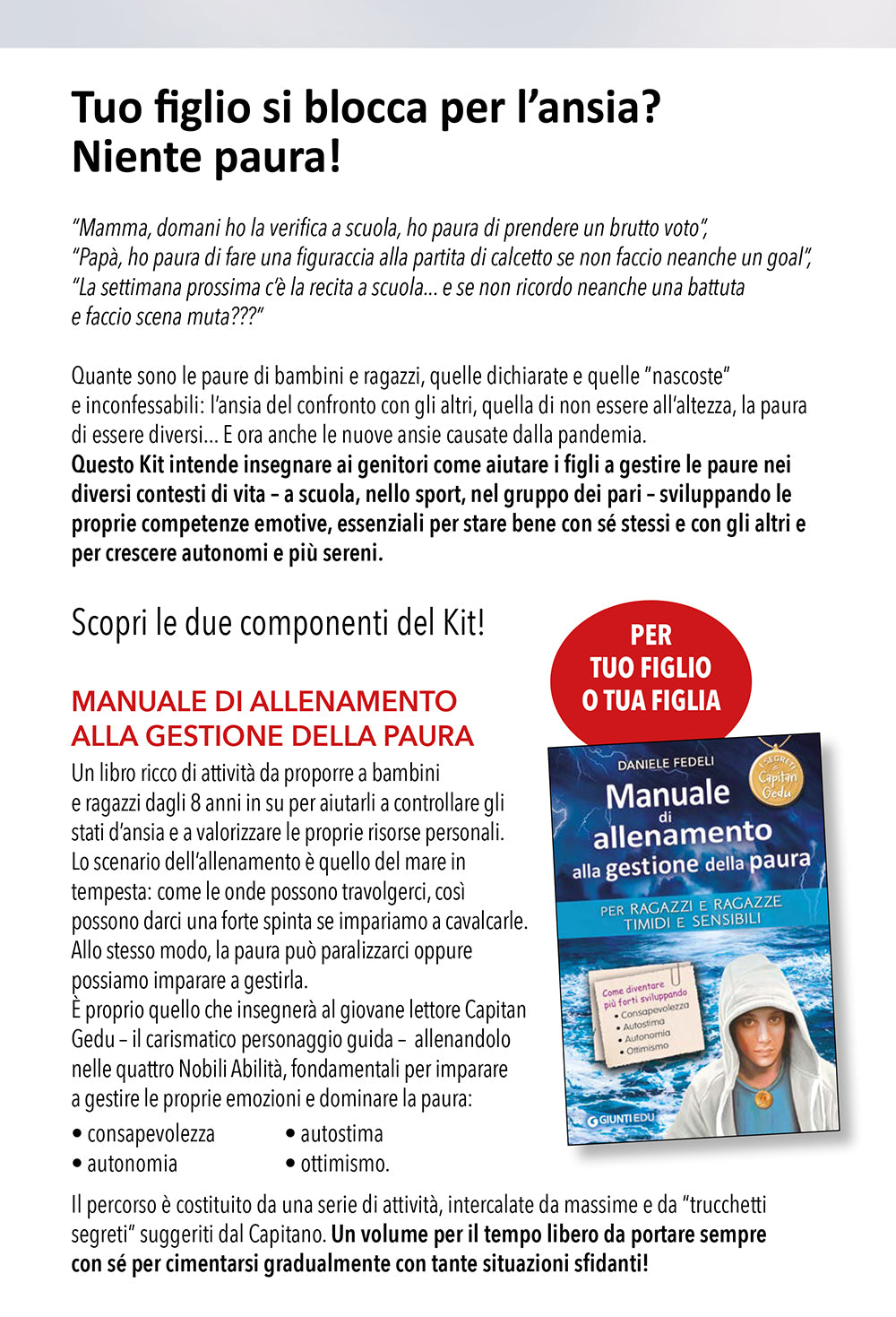 Kit per gestire le paure senza paura . Come insegnare ad affrontare le situazioni difficili