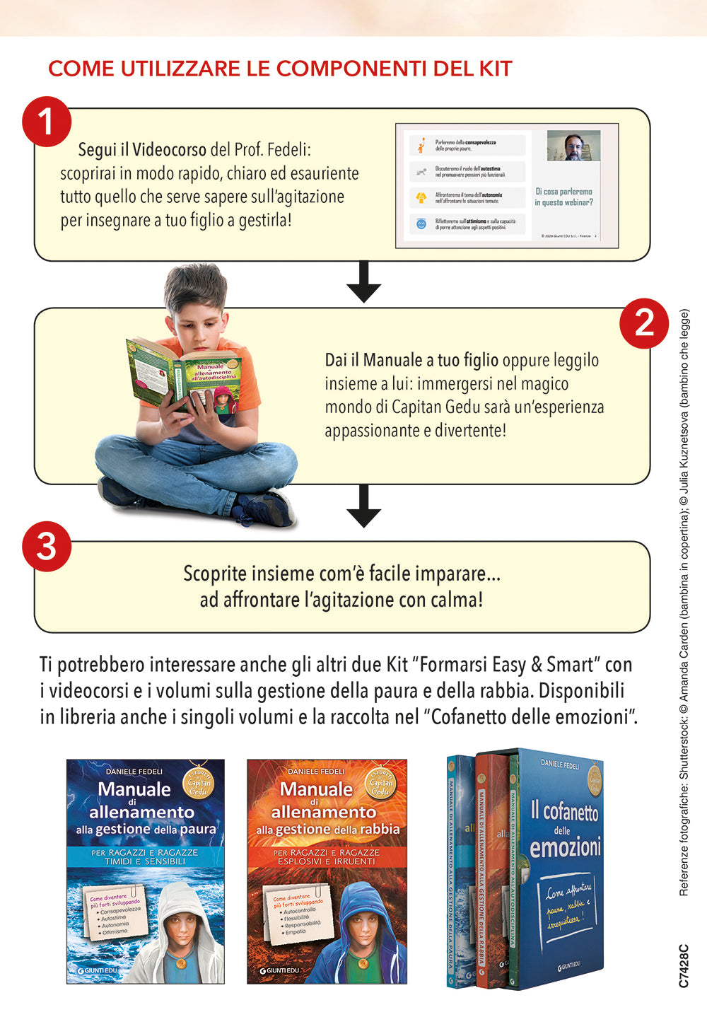 Kit per gestire l'agitazione con calma . 1 Videocorso per l'adulto + 1 Manuale per il ragazzo