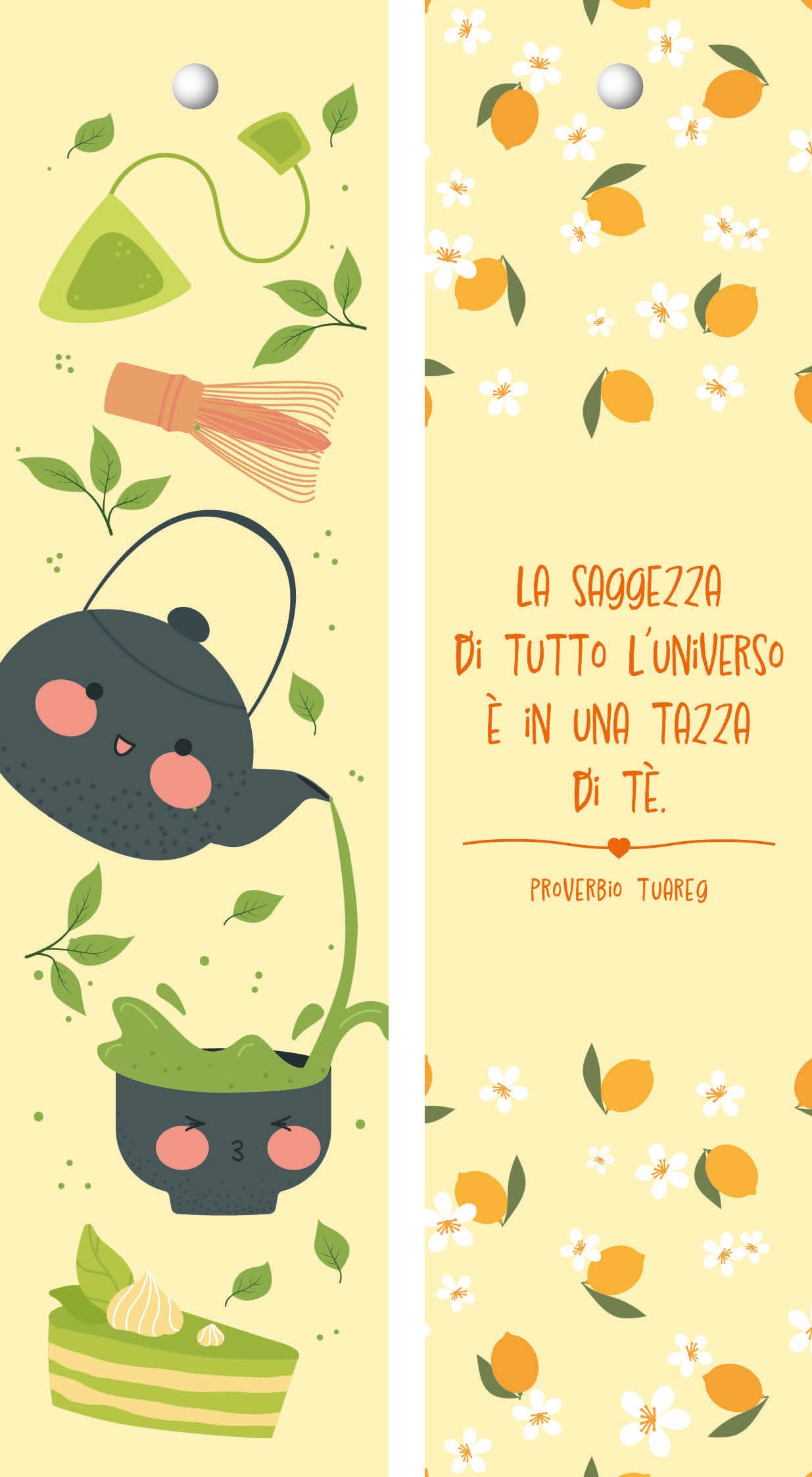 Segnalibro da colorare Kawaii