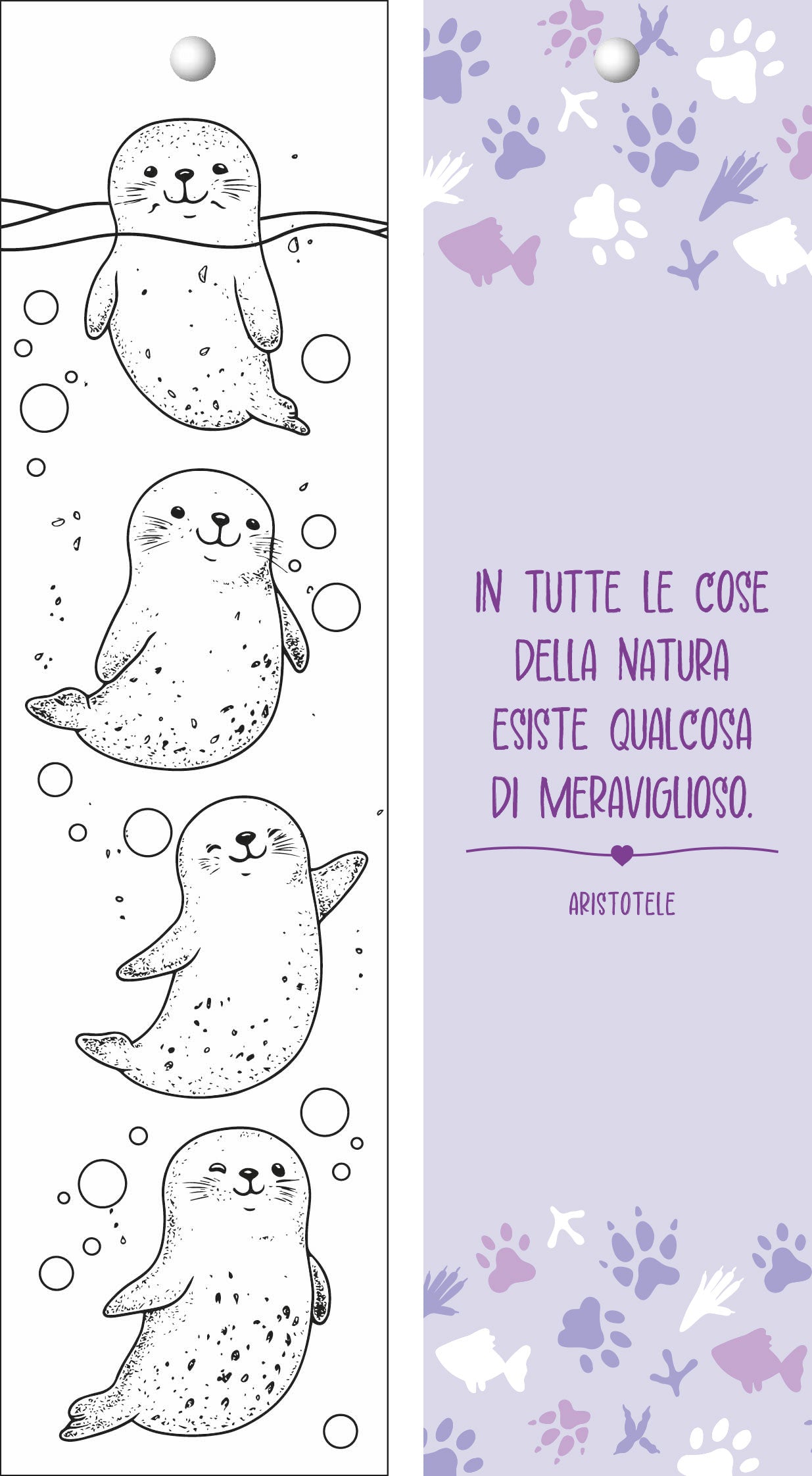 Segnalibro da Colorare Cuccioli