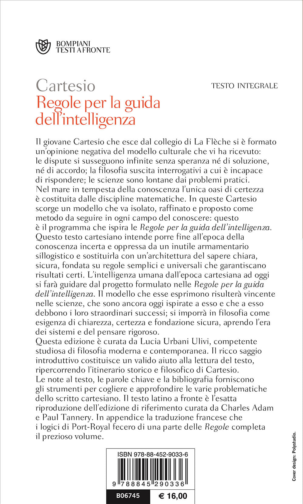 Regole per la guida dell'intelligenza. Testo latino a fronte - Versione francese in appendice