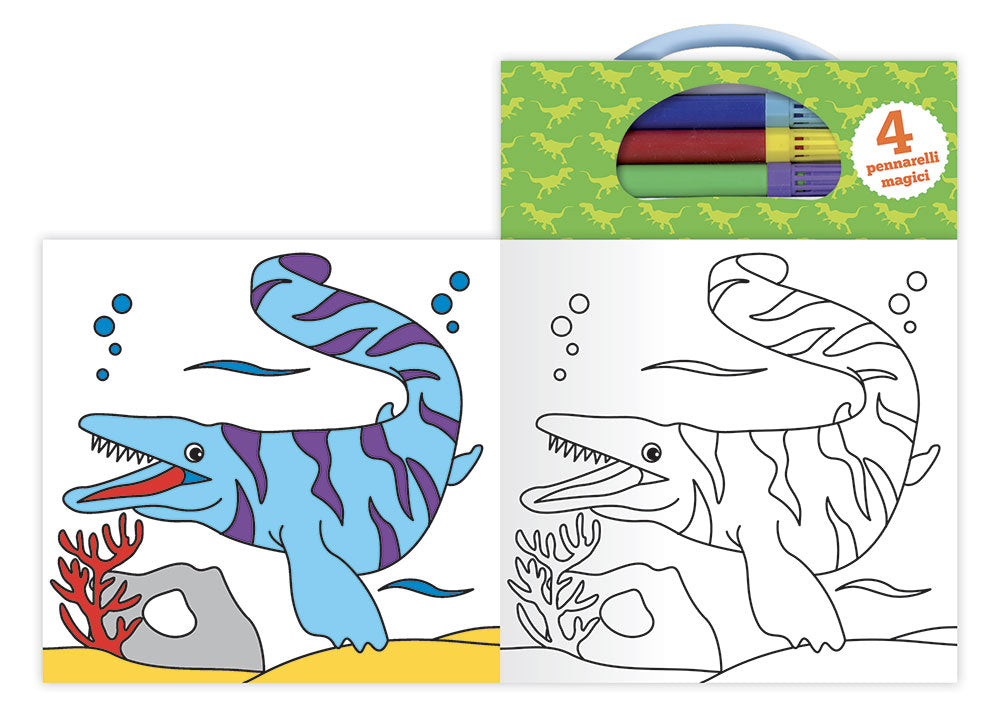 Colora i dinosauri con i pennarelli magici