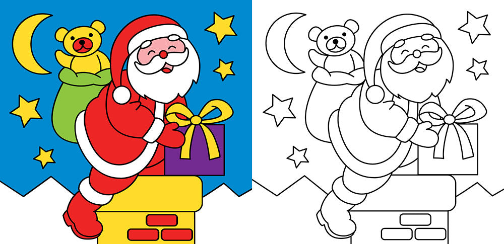 Colorare a Natale con i pennarelli magici. Alberi di Natale, personaggi natalizi, regali, addobbi e... - Con 4 pennarelli magici