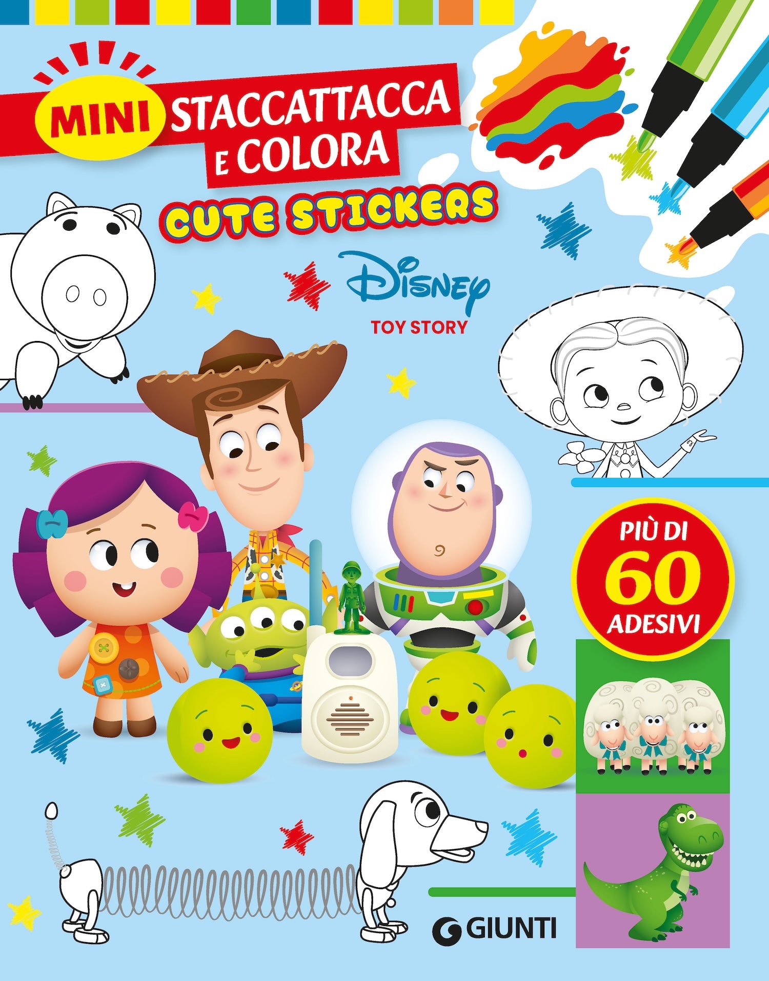 Toy Story Mini Staccattacca e colora Cute Stickers. Più di 60 adesivi