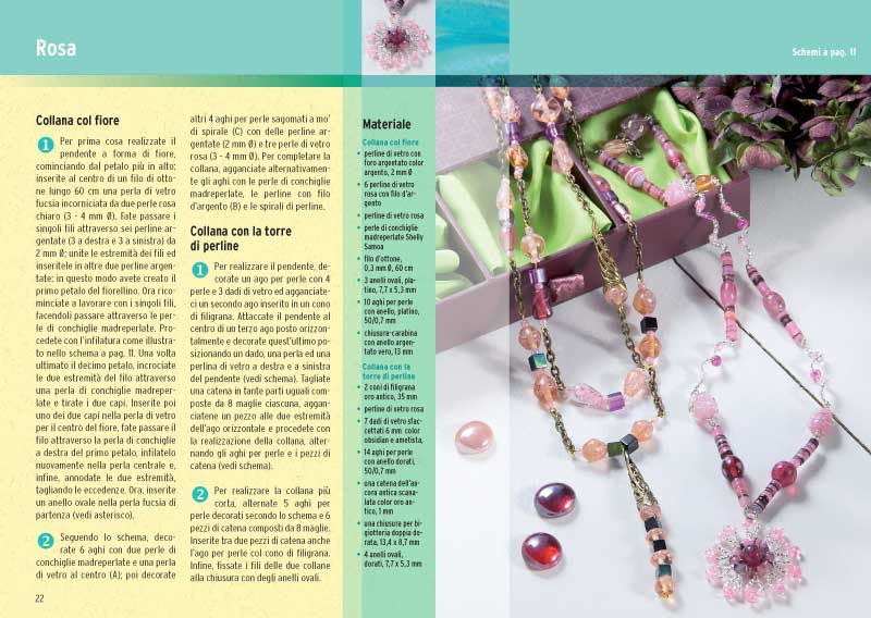 Bijoux originali e di tendenza. inserto con gli schemi di infilatura