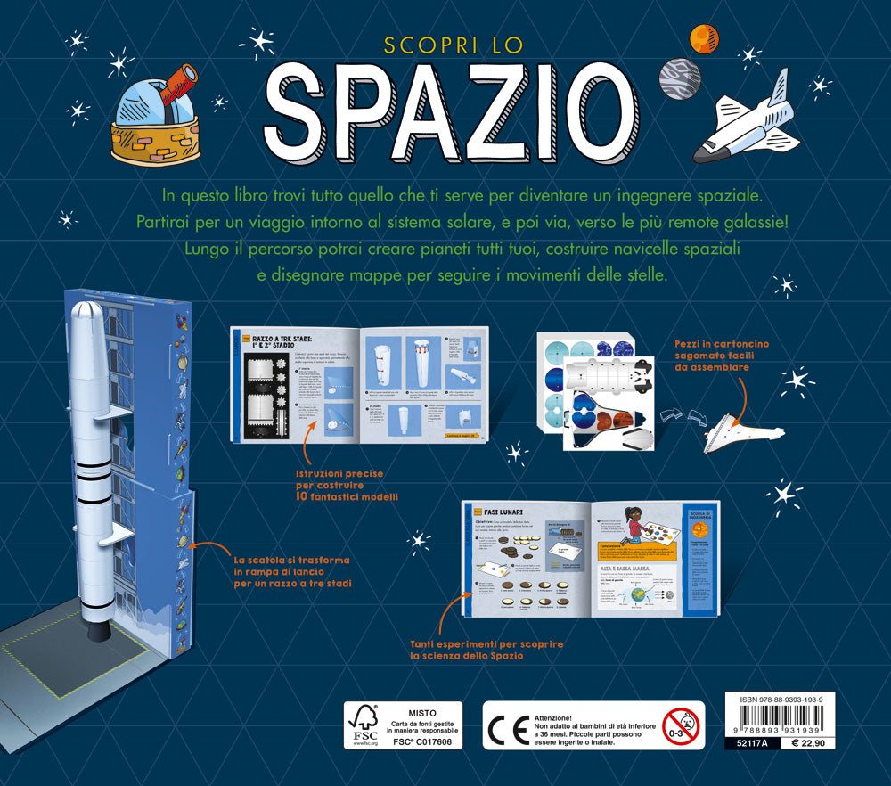 Scopri lo Spazio. Contiene i modelli da assemblare e un libro di 64 pagine