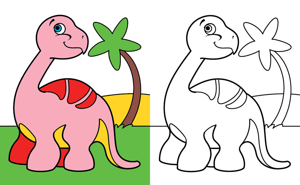Colora i Dinosauri + pennarelli. Tanti simpatici dinosauri tutti da colorare!