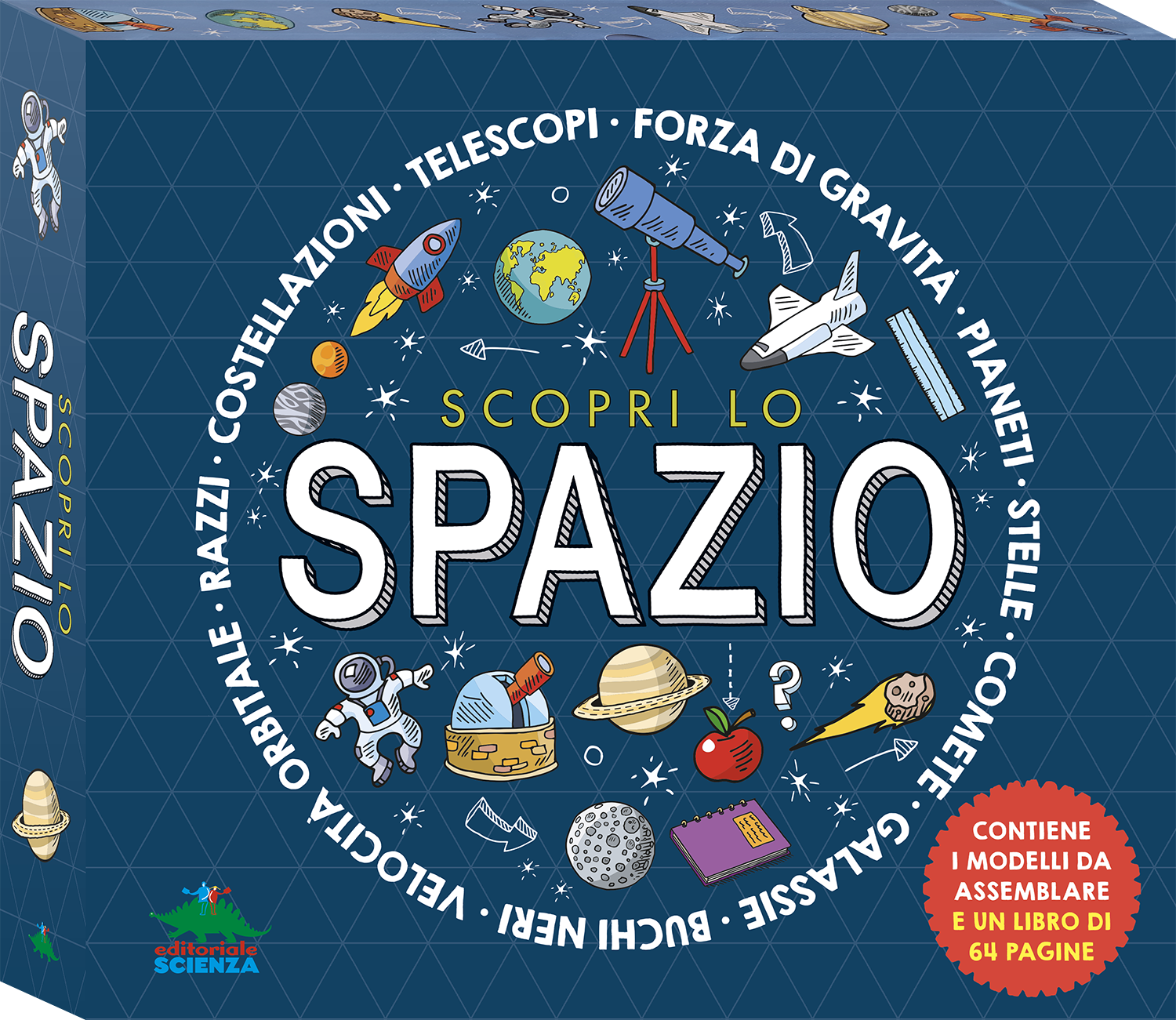 Scopri lo Spazio. Contiene i modelli da assemblare e un libro di 64 pagine