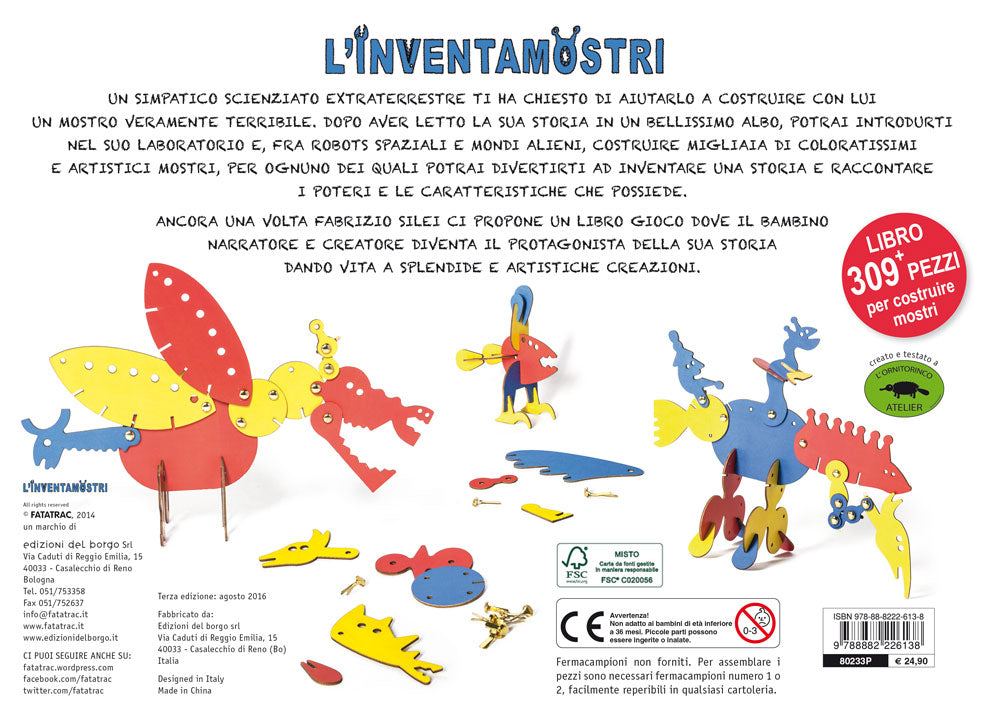 L'inventamostri. Libro + 309 pezzi per costruire mostri