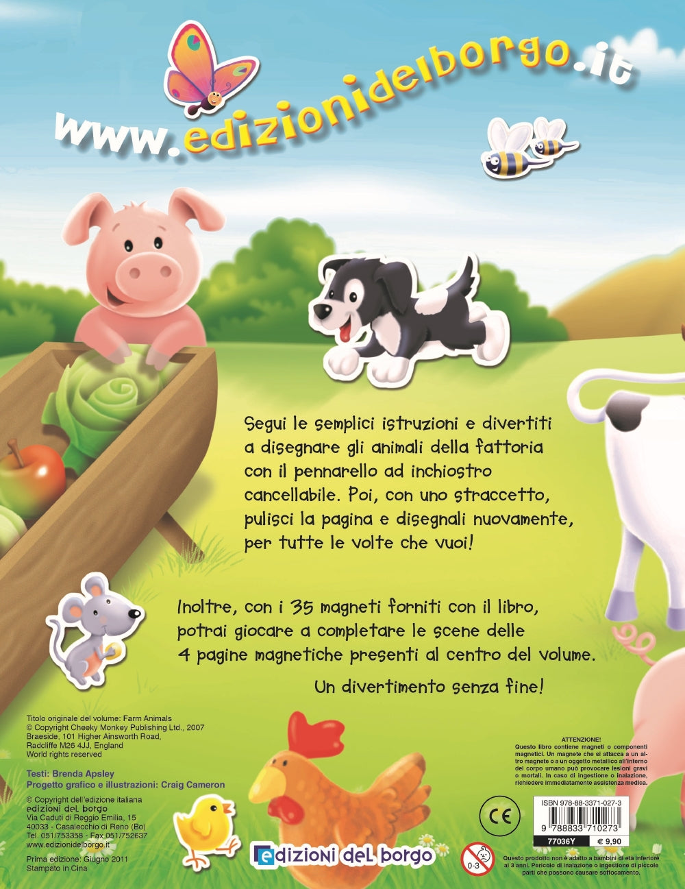 Animali della fattoria. Disegna con il pennarello cancellabile - Gioca con i 35 magneti