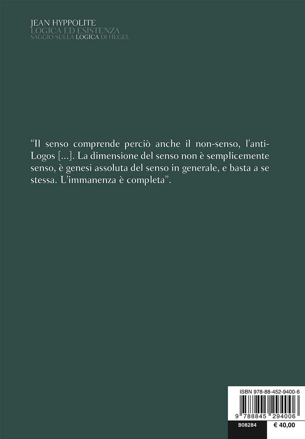 Logica ed esistenza. Saggio sulla logica di Hegel - Testo francese a fronte