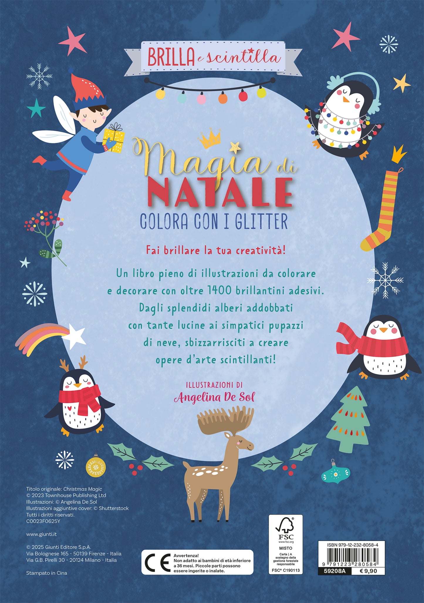 Magia di Natale. Colora con i glitter. Colora con i glitter