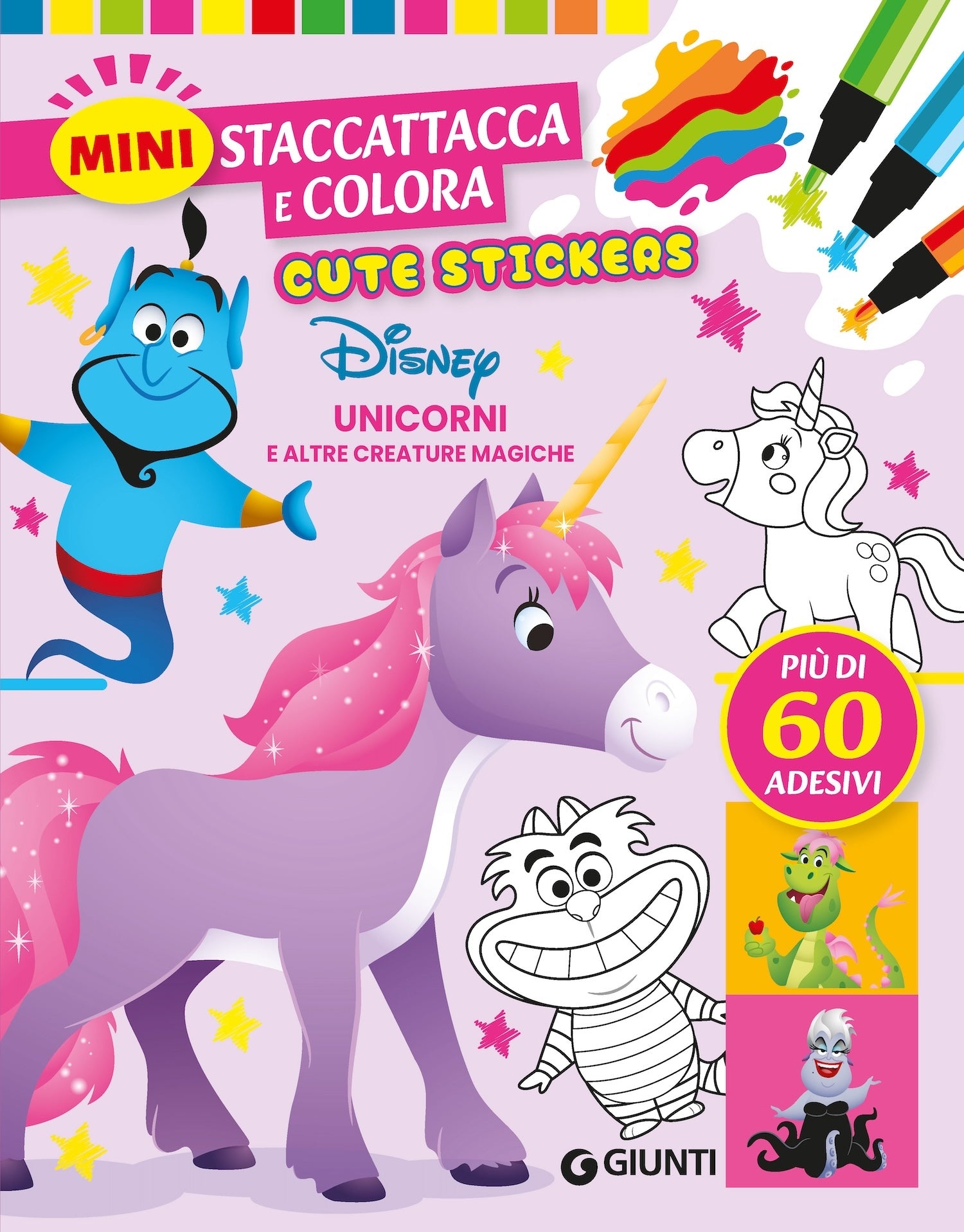 Unicorni e altre creature magiche Disney Mini Staccattacca e colora Cute Stickers. Più di 60 adesivi
