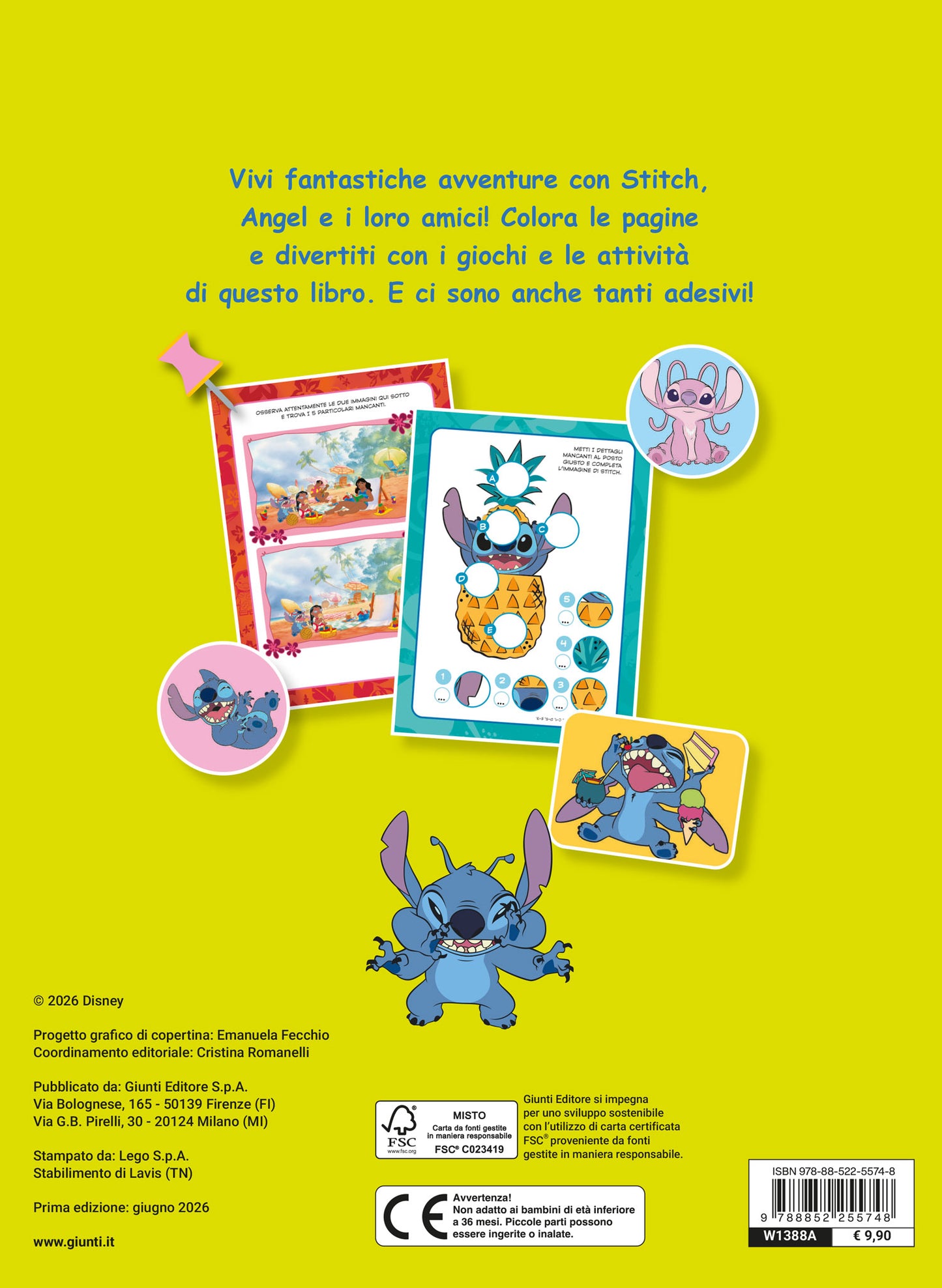 Stitch 100 pagine di giochi e attività. Con Angel. Con tanti adesivi