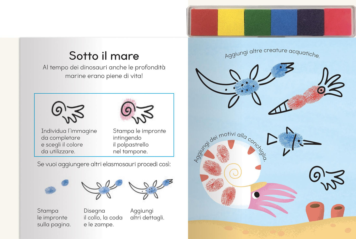 Disegna con le impronte - Dinosauri
