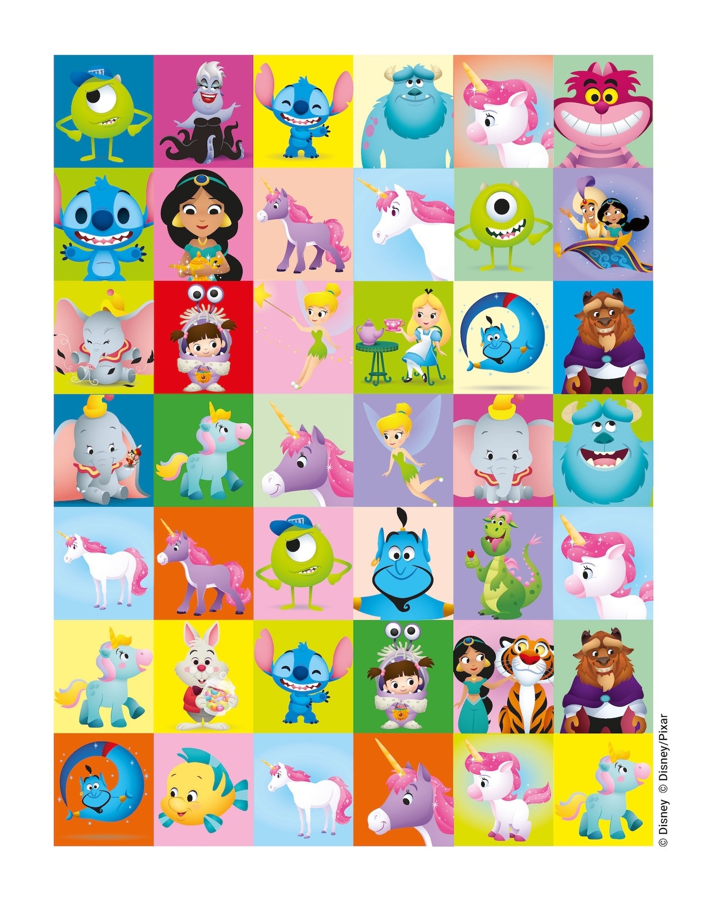 Unicorni e altre creature magiche Disney Mini Staccattacca e colora Cute Stickers. Più di 60 adesivi