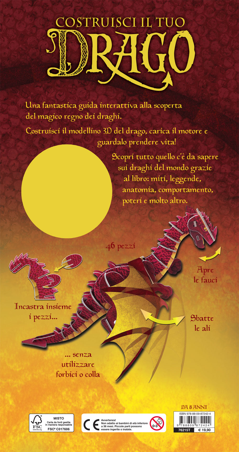 Costruisci il tuo drago. Libro+Modellino di 46 pezzi+motore