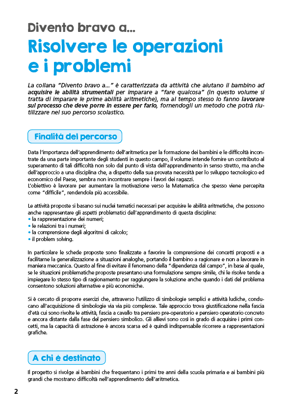 Divento bravo a risolvere le operazioni e i problemi 1-2-3. Dalla comprensione del concetto di numero alla risoluzione dei primi problemi