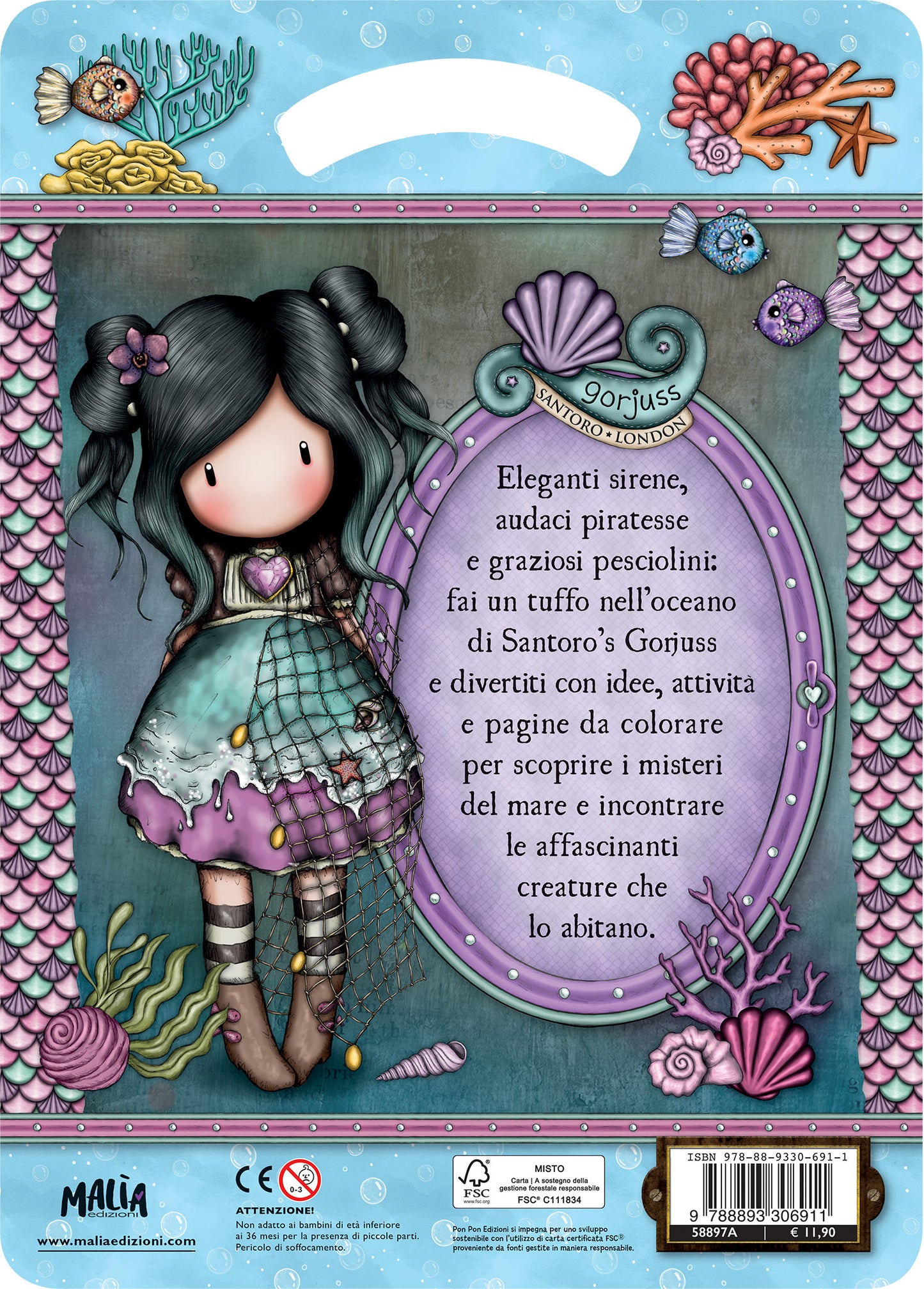 Gorjuss. Activity con gadget. Magiche sirene + Pochette rosa