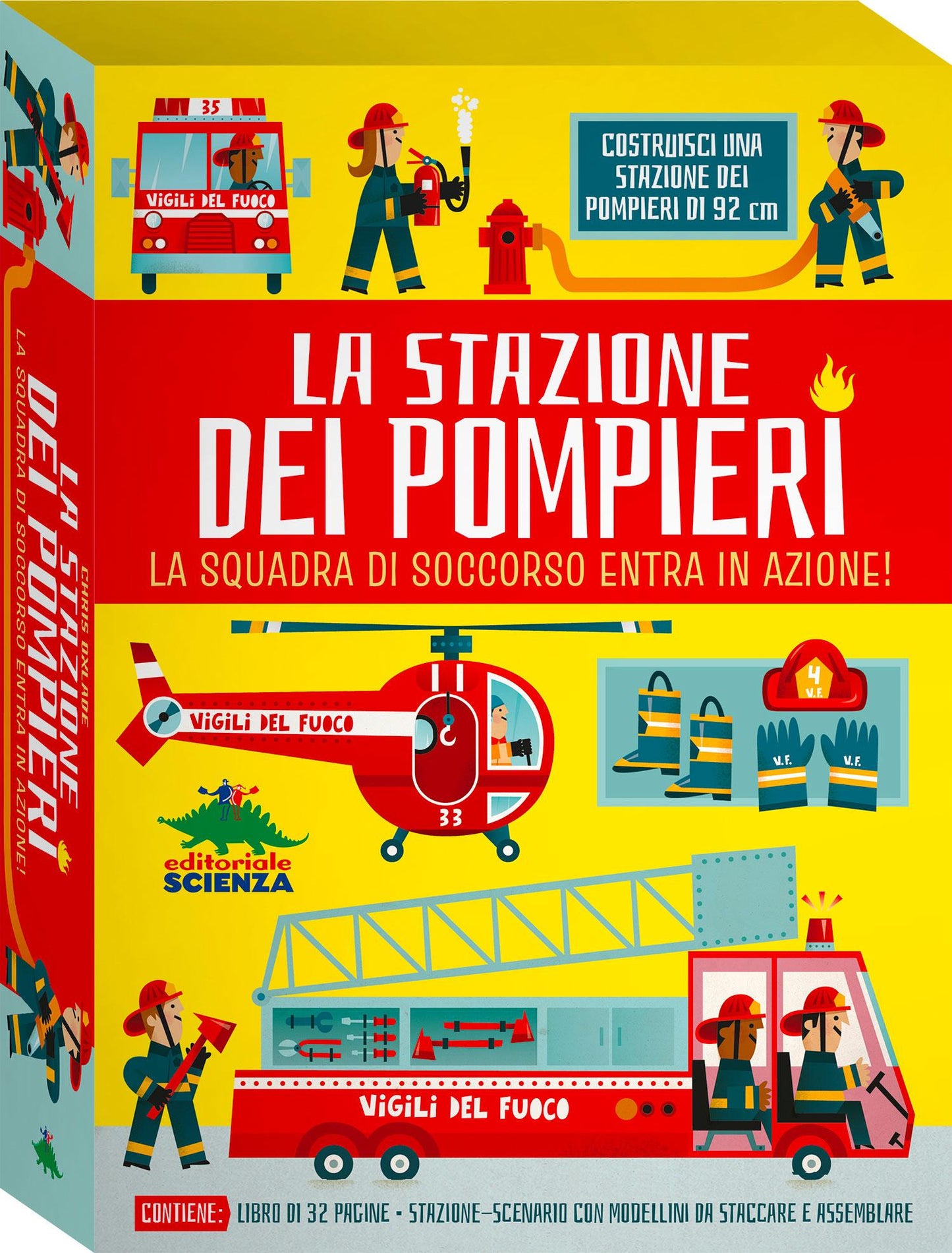 La stazione dei pompieri. La squadra di soccorso entra in azione! Contiene: libro di 32 pagine, stazione-scenario, modellini da staccare e assemblare