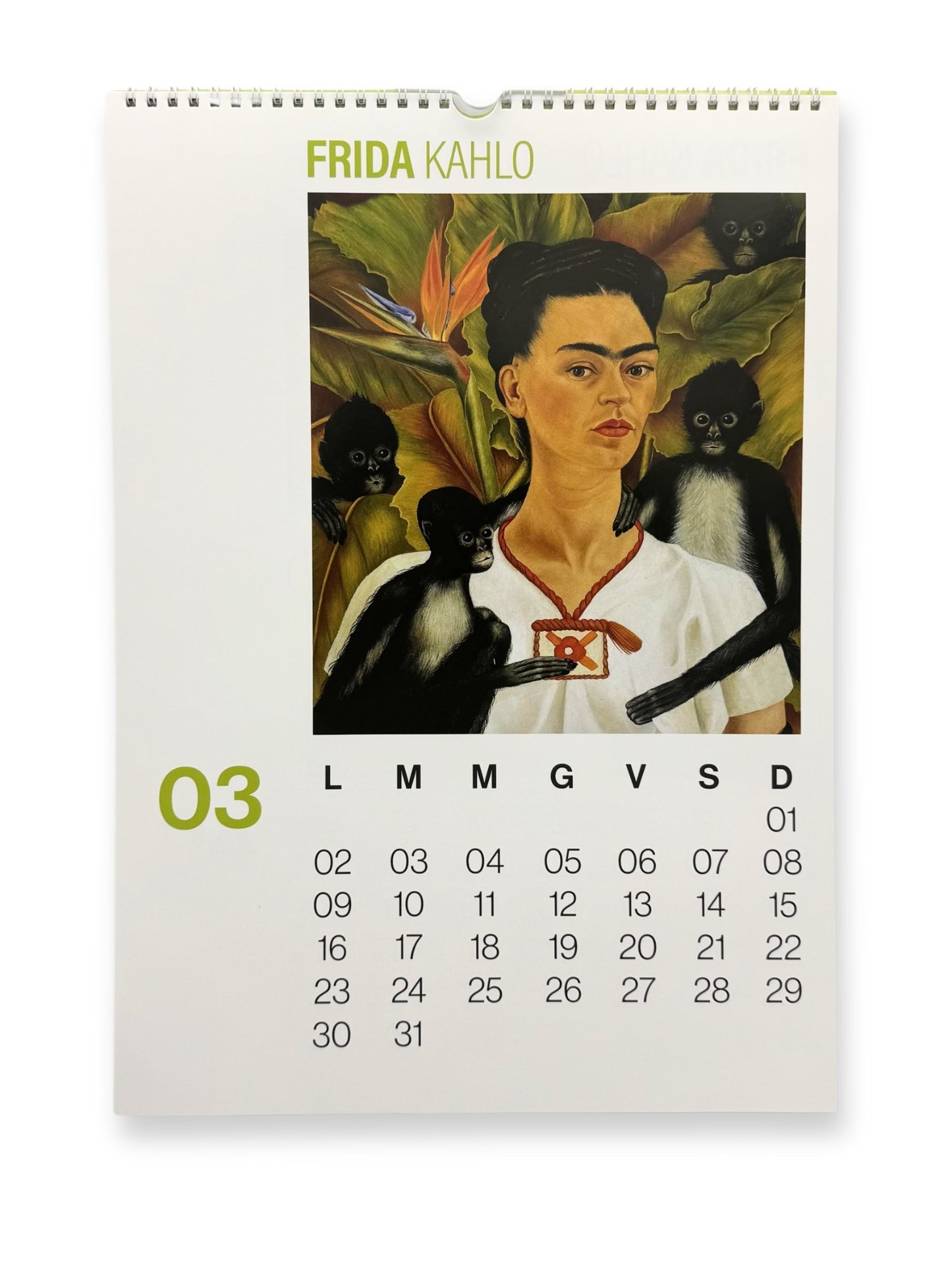 Calendario Frida Kahlo 2026 da parete (30 x 42 cm)
