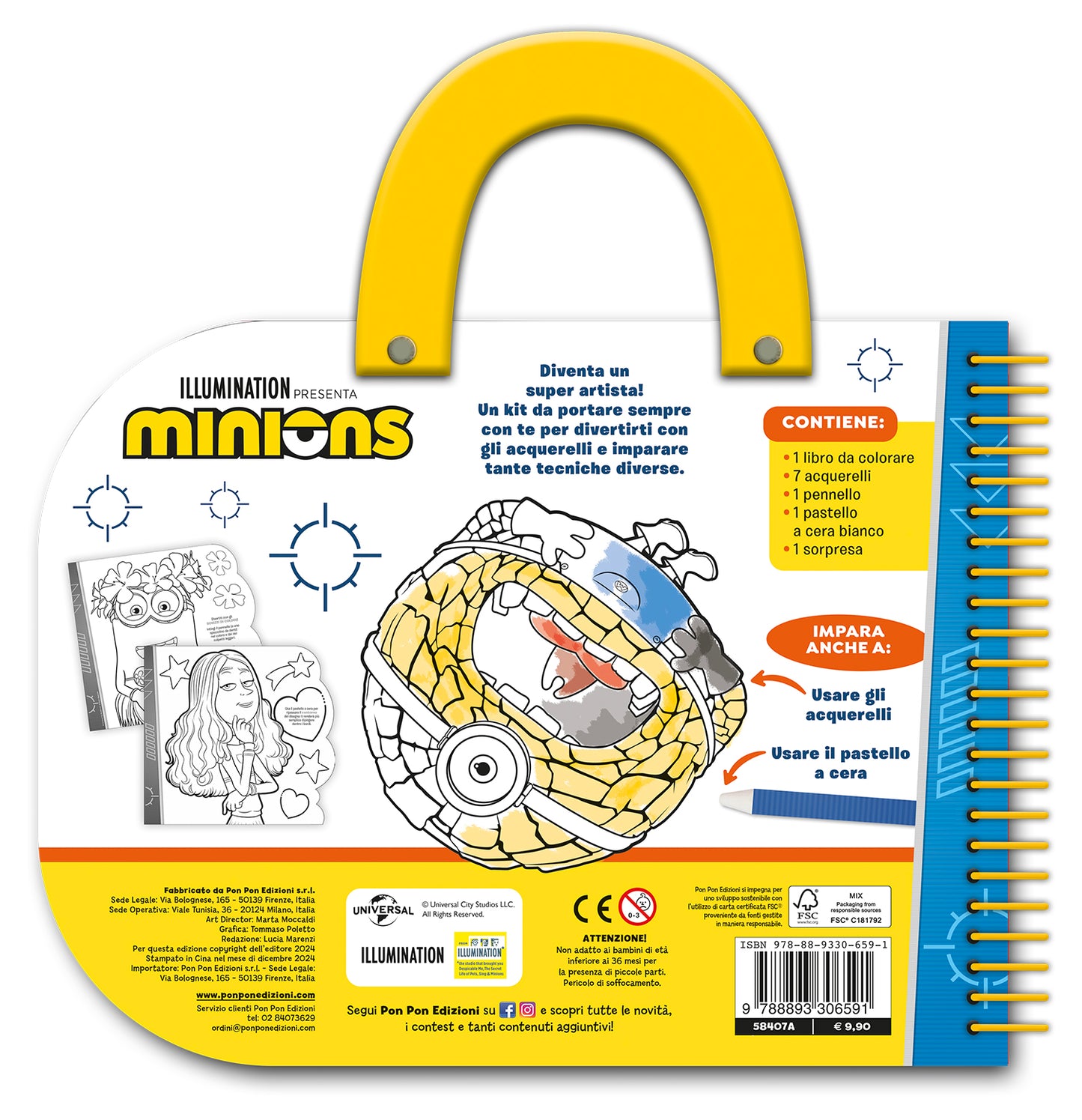 Minions. I colorelli. Valigetta con acquerelli