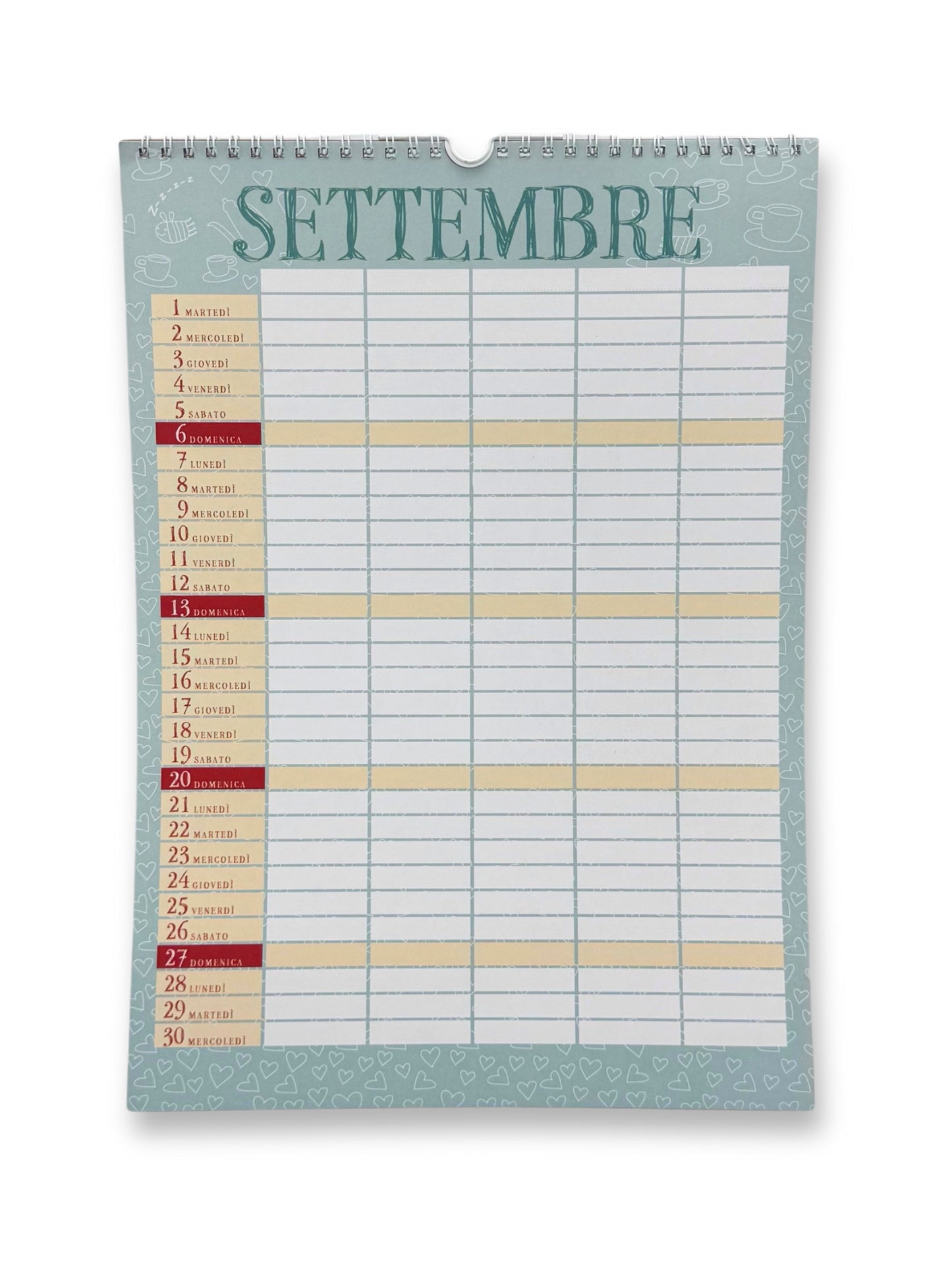 CALENDARIO DELLA FAMIGLIA 2026 da parete (26,5 X 38,5 cm)