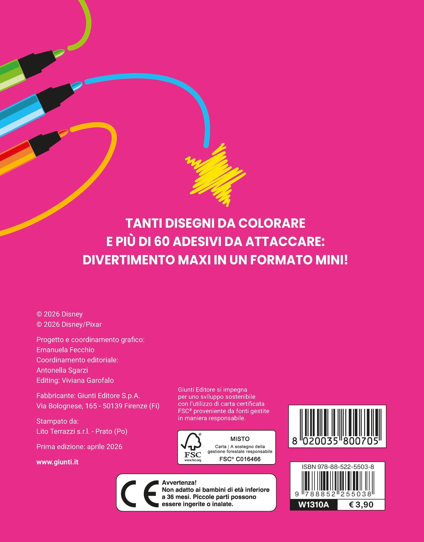 Principesse Disney Mini Staccattacca e colora Cute Stickers. Più di 60 adesivi