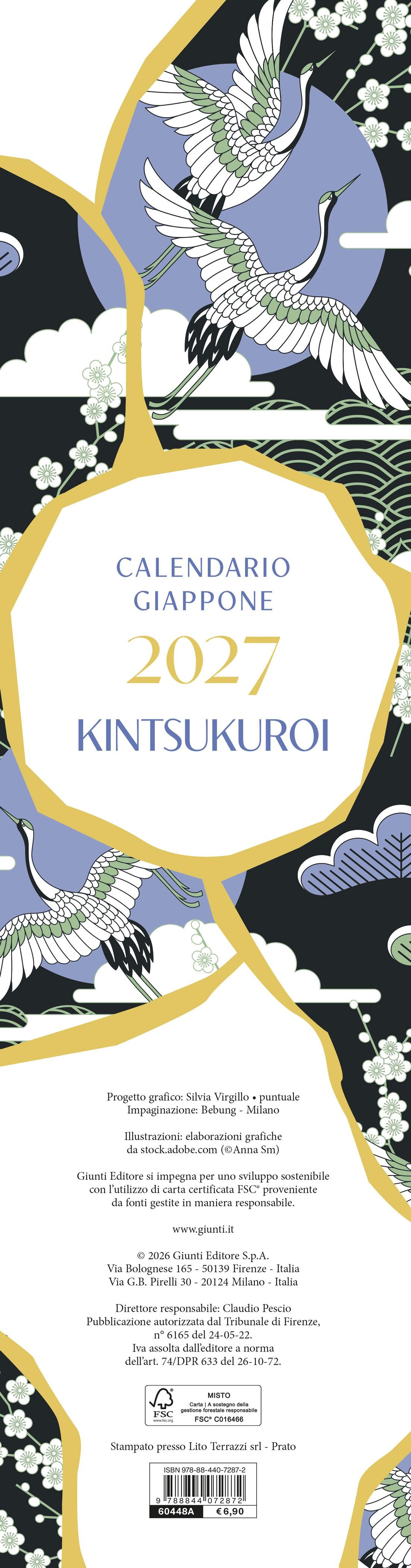 Giappone Kintsukuroi Calendario 2027 da parete (12,5 X 48 cm)