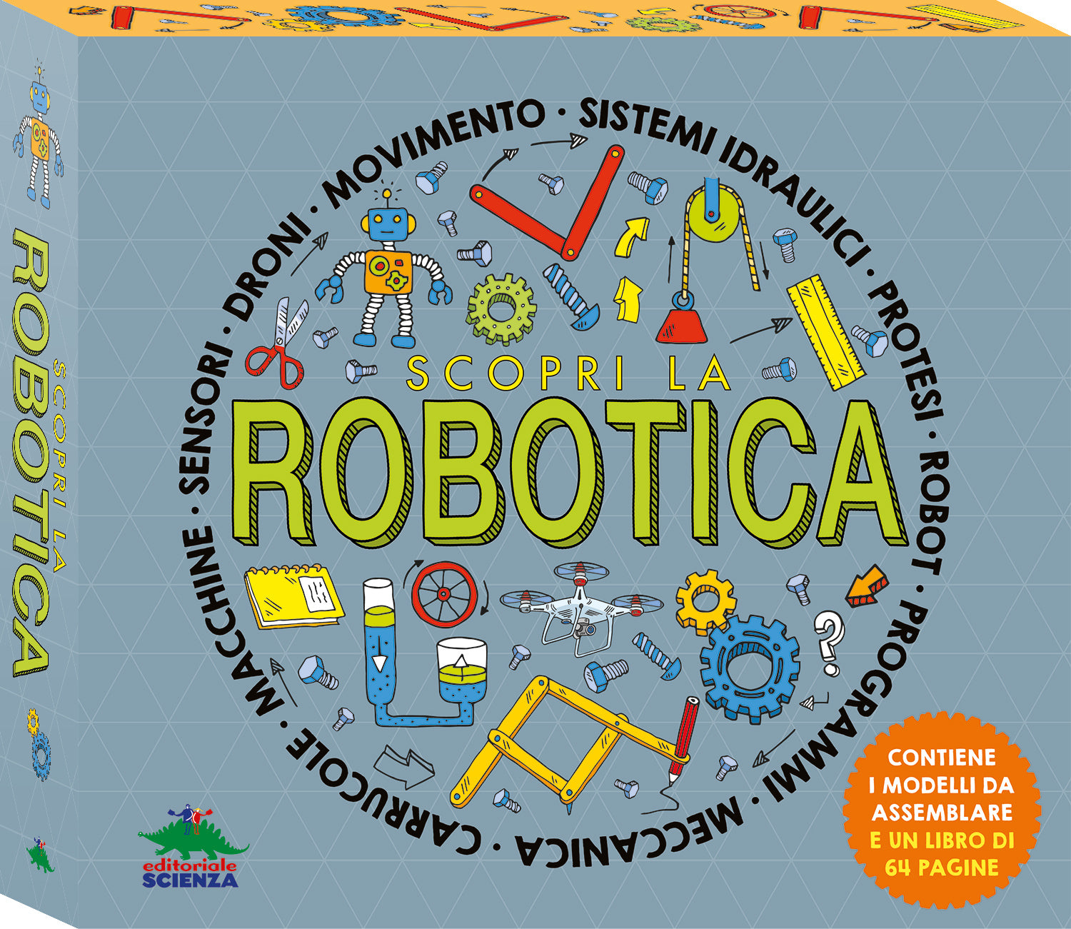 Scopri la robotica. Contiene i modelli da assemblare e un libro di 64 pagine