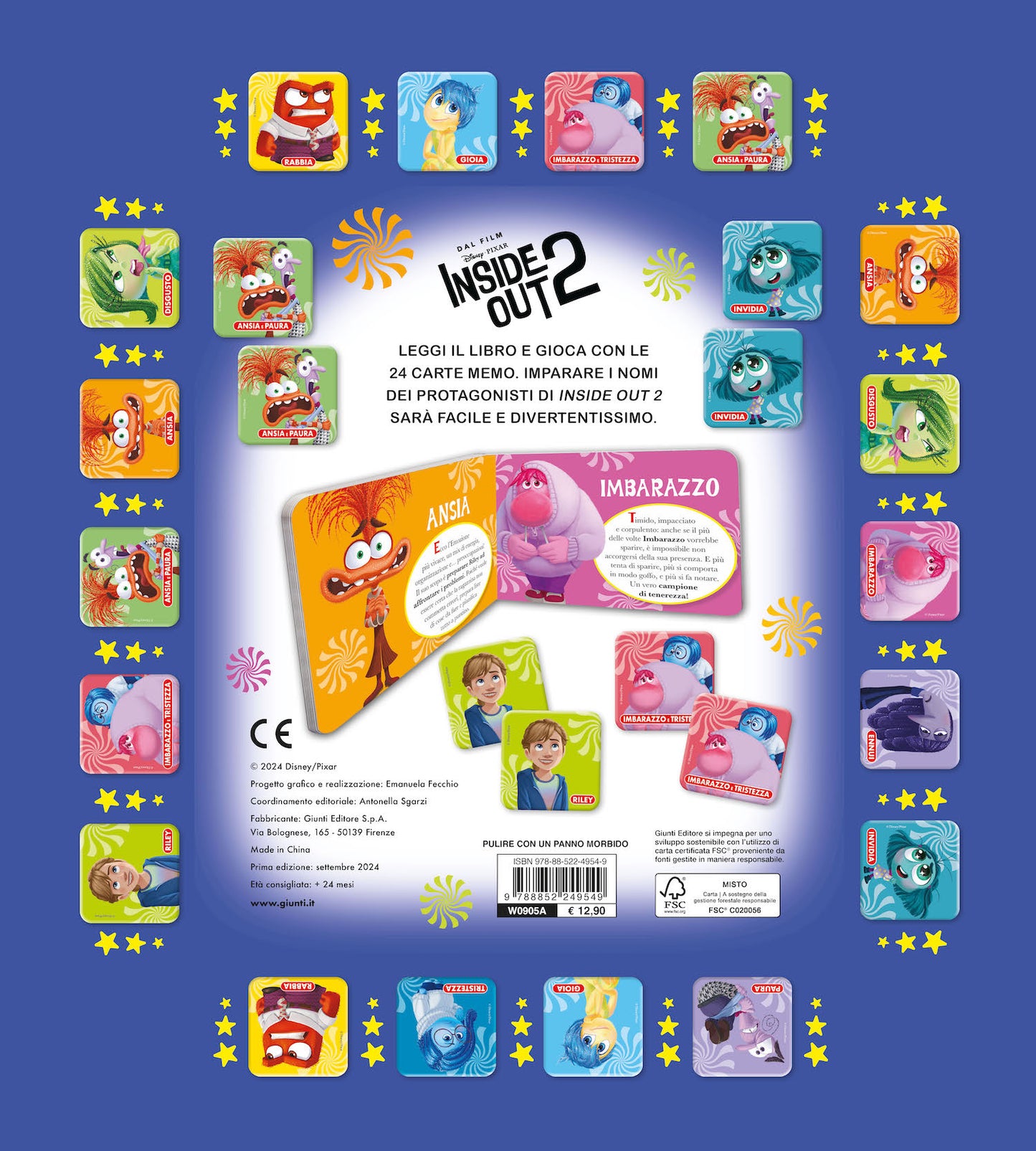 Memo Book delle emozioni Inside Out 2. Un libro e 24 carte per giocare