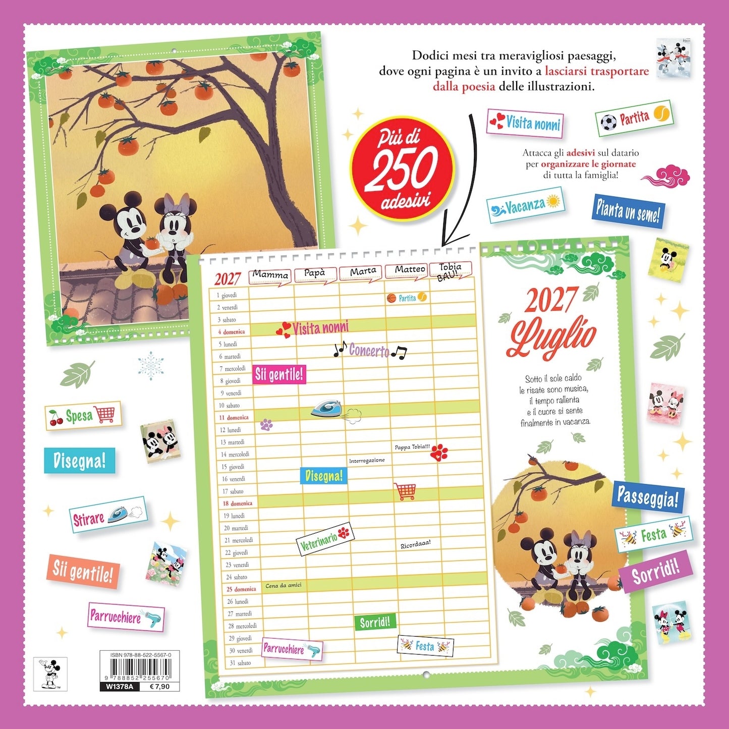 Calendario per la famiglia 2027 Disney
