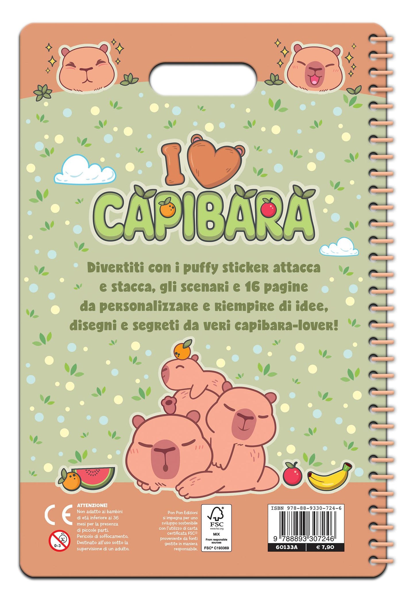 I Love Capibara. Puffy sticker. I love scrapbooks