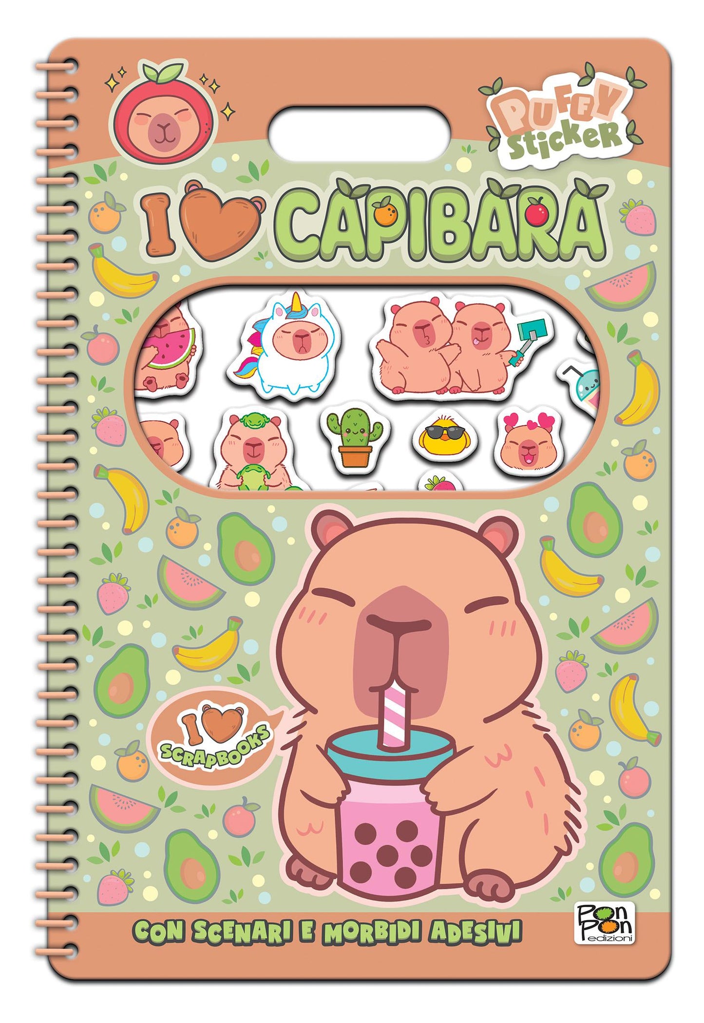 I Love Capibara. Puffy sticker. I love scrapbooks