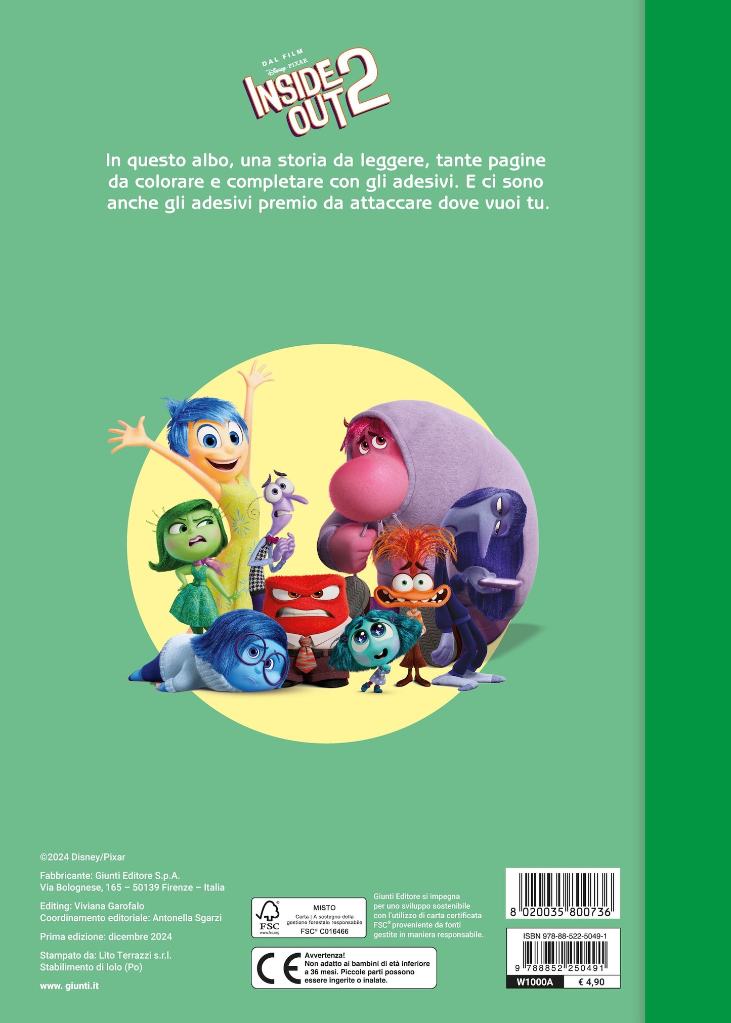 Emozioni in tilt Staccattacca&colora Inside Out 2