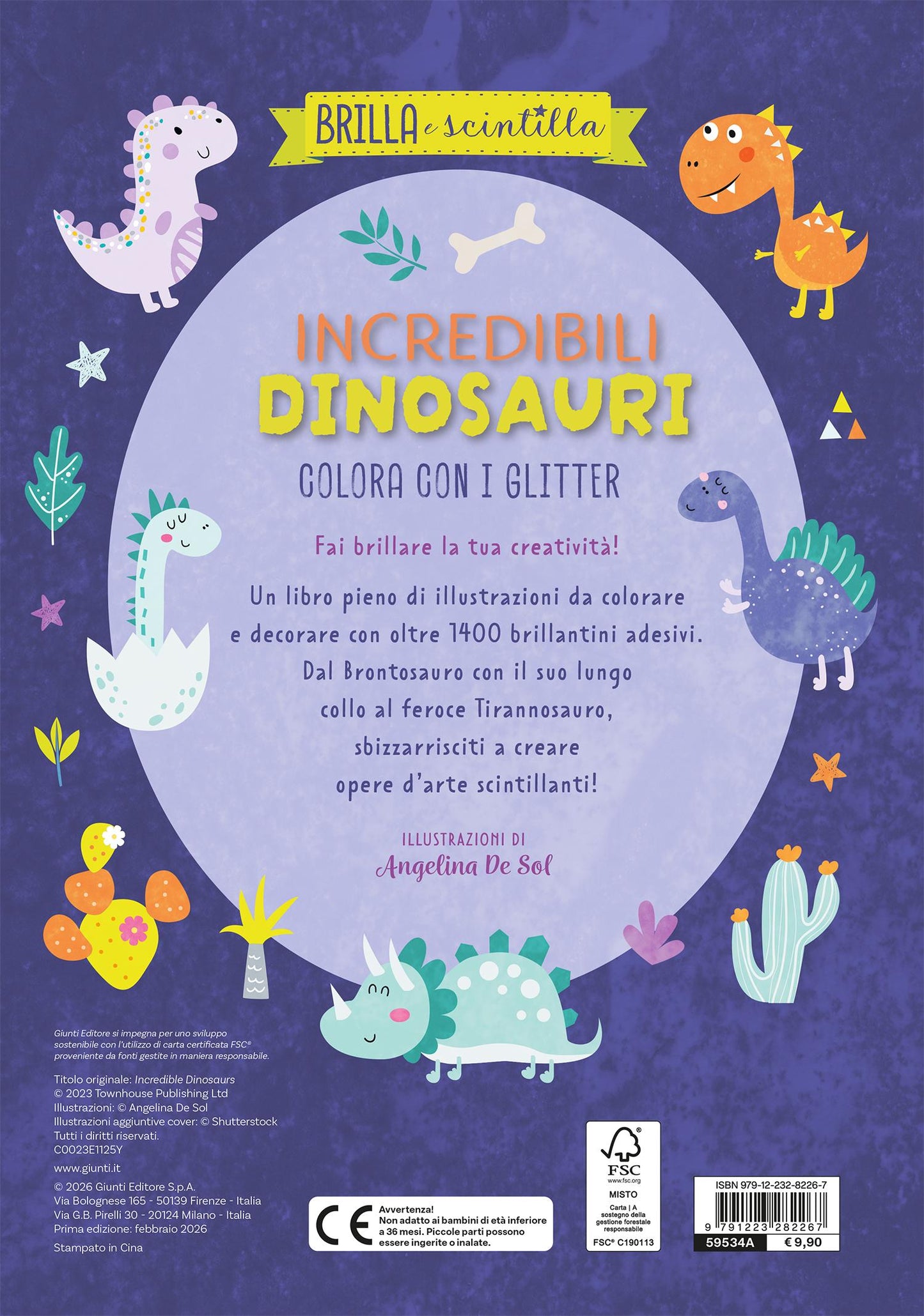 Incredibili dinosauri. Colora con i glitter