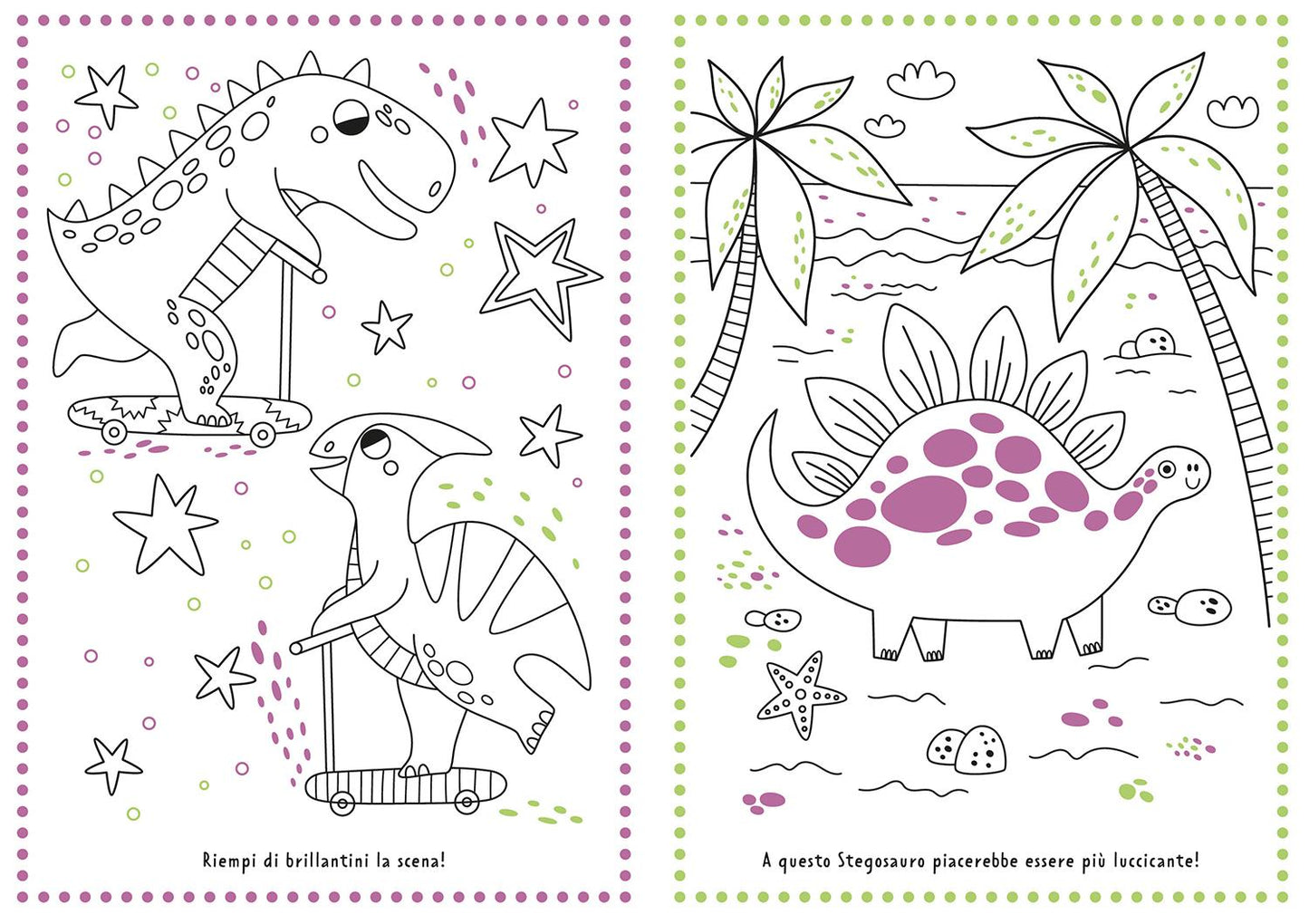 Incredibili dinosauri. Colora con i glitter